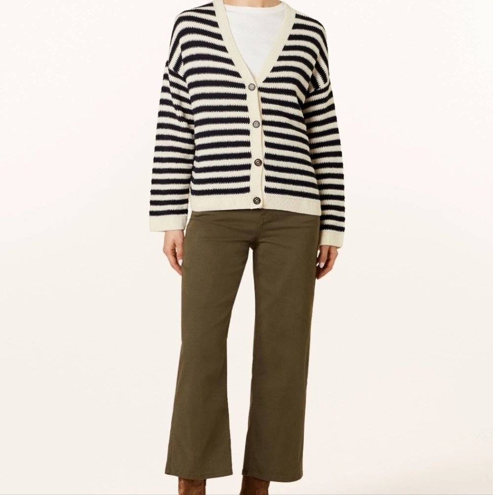 Barbour Sandgate Knitted Cardigan Women's Multi Stripe  Size 6 - Picture 4 of 16